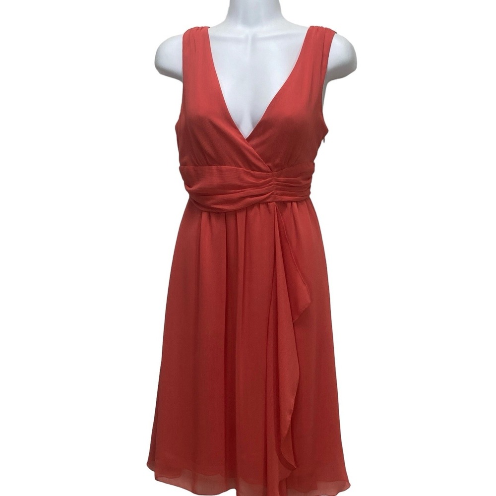 Forever 21 Medium Orange Empire Waist Dress Lined Flowy Boho Party Womans‎